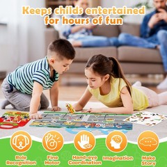 2 Sets Reusable Sticker Books for Toddler 1-3, Activity Books for Toddlers 2-…