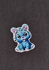 Blue Tiger Kawaii Sticker’s. 9 pack