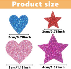 800 Pcs Heart Star Stickers, Glitter Foam Stickers Stars, Stars Crafts Bubble St