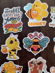 STICKERS x 10 Honey Bee Positive Apiculture Beehive Plant Cartoon Sticker BEH5