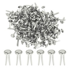 Brads for Paper Crafts, 150 Pcs Silver Metal Round Paper Fasteners, 16 mm