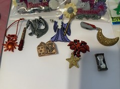 Scrapbook Embellishments Lot MYTHICAL FAIRIES MAGIC DRAGONS Brads Buttons Pins