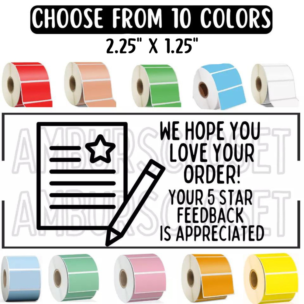 THANK YOU STICKERS WATERPROOF 2.25″ LABELS SEALS FEEDBACK REVIEW BUSINESS