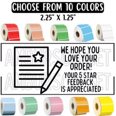 THANK YOU STICKERS WATERPROOF 2.25″ LABELS SEALS FEEDBACK REVIEW BUSINESS
