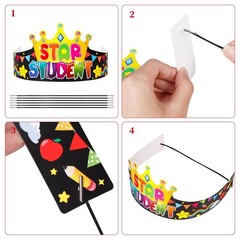 Star Student Crowns for Kids Classroom – 24pcs Star of The Week Paper Crowns …