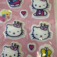 Hello Kitty Crown Stickers Stickety-Doo-Da American Greetings 2005 1 Sheets