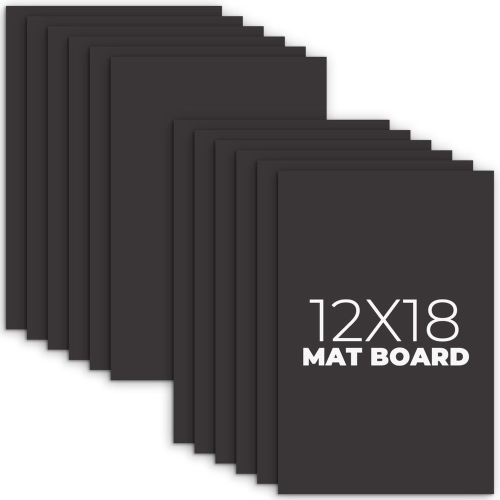, Pack of 12 12×18 Uncut Mat Boards, Acid-Free Picture Backing Boards for Fra…