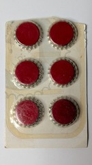 Li’l Davis Designs Red Bottle Caps 6pk Y2K Scrapbooking Craft Accents LTT-3014