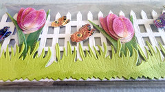 The Paper Studio Picket Fence Butterflies Tulips 3D Border Stickers 12″ 2013