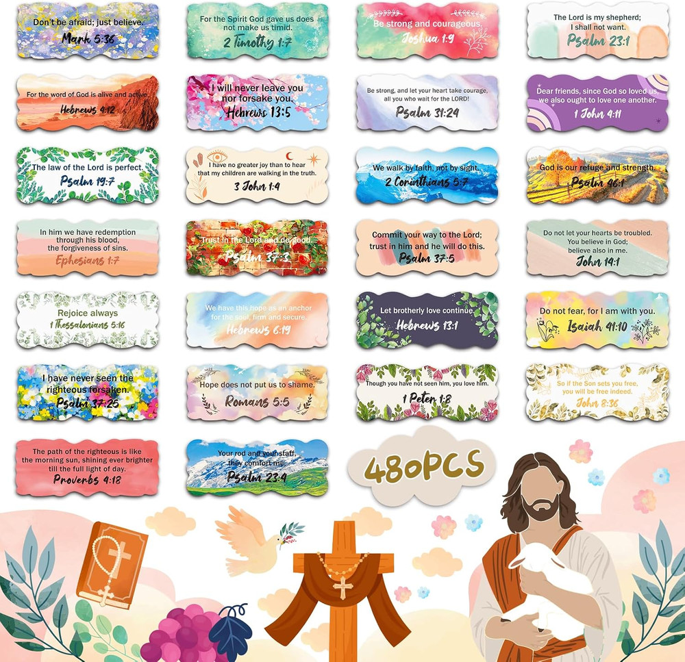 480 PCS Bible Verse Stickers, Scripture Stickers | Inspirational Christian Decal