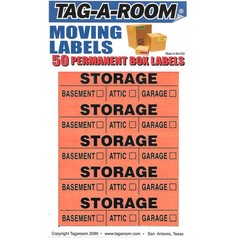 Color Coded Moving Box Labels 50 Pack (Storage)