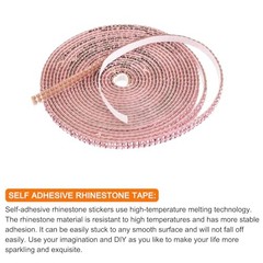 Rhinestone Strips,3 Yard 0.2 Inch Adhesive 3 Yard x 0.2 Inch Light Pink