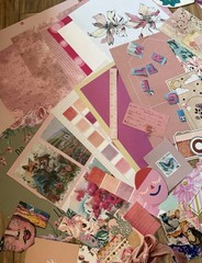 Pink Ephemera Bundle 125+ Pieces Scrapbook Junk Journal Vintage Paper Craft Lot