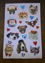 American Greetings Valentine’s Day cat and dog stickers, cat and dog stickers