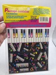 Lisa Frank Stickers & Stationery Vintage Postalettes Piano Music Notes NOS