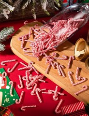 120 Pcs Mini Candy Canes for Crafts, Red White 120 and
