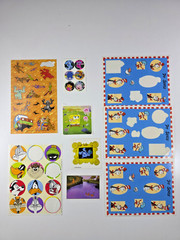 HUGE Vintage character stickers variety lot DISNEY, Looney Toons, Sesame Street