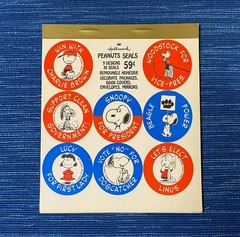 Vintage Peanuts Snoopy Stickers Hallmark 36 Seals NOS Sheets Charlie Brown 77B