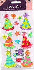 Vintage Sticko stickers FAVOR HATS Party theme 78478 FAST FREE ship! LAST ONE