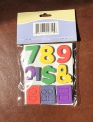 Miss Elizabeth 123 Numbers Embellishments 850 pieces 50 each color *
