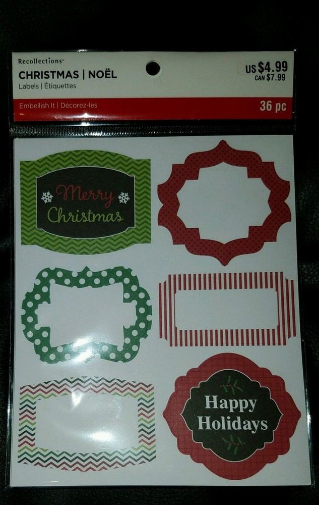 Recollections Christmas Embellsih It Labels 36 Pcs #750
