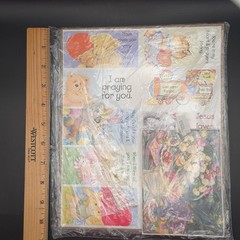 Vintage Best to You Christian Gift Wrap Sticker Sheet Stationery Note Card Lot