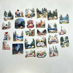 Hiking Camping Outdoor Stickers Scrapbooking Junk Journaling Collage