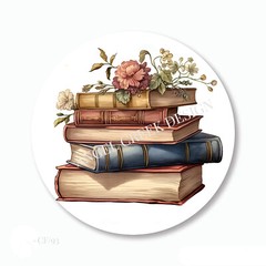 Book Lover Reading Favors Envelope Seals Floral Reading Lover Books Stickers