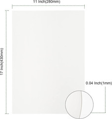 50 Sheets 11 X 17 Inch White Chipboard, Medium Weight Chipboard Sheets, White Ca