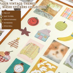 1300+ PCS Vintage Cute Scrapbook Sticker Book, 50 Sheets Retro & Ins Little O…
