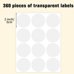 2″ Transparent round Sealing Sticker,Pack of 360