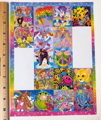 Large Lisa Frank Sticker Sheet 16 Stickers