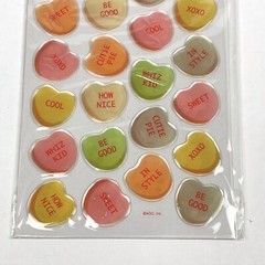 NEW Stickety Doo Da EPOXY CONVERSATIONAL HEARTS American Greetings Stickers