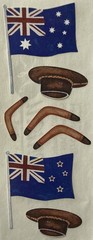 AUSTRALIA Stickers(7pc)Creative Memories •Flags•Boomerang￼•Hats•Card Making•