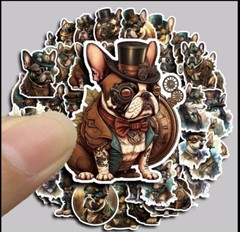 10pcs Steampunk Dog Stickers- Scrapbooking, Journal, DIY Crafts & Card Making