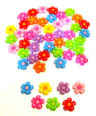 Lot of 50 Multicolor Flower Flatbacks For Crafting – NEW (#15)