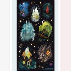Stickii – Enchanted Castle Stickers – Fairytale Fantasy Sticker Sheet – Crafts
