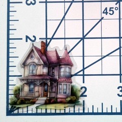 Victorian Style Fairy Tale House Clear Vinyl Decal Sticker Water Resistant Gift