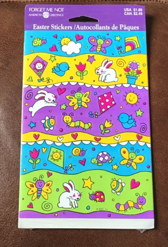 VINTAGE AMERICAN GREETINGS FORGET ME NOT EASTER SPRING STICKER SHEETS *