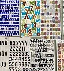 DE-STASH Alphabet Stickers Incomplete! 48 Sheets! Sticko, Scenic Route, K & Co
