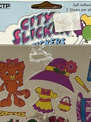 Vintage 1982 CITY SLICKERS Foil Stickers Dress a Cat 2 Sheets CTP Open Package