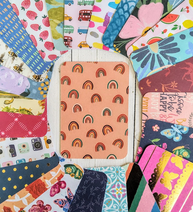 DESTASH – Large Lot of 50 Journal Cards in Assorted Decorative Paper