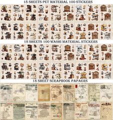 4 for Garden Landscape Scrapbooking Stickers Pre-Cut 300 Washi Stickers 300 PET