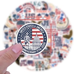 50 PACK USA AMERICA ANNIVERSARY 250 YEARS 1776 2026 Sticker Decal Bulk Lot Set