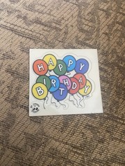 Vintage BJ Decal Kromekote Happy Birthday Balloons Sticker Module