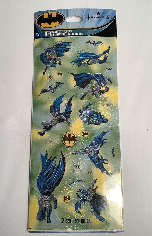 Hallmark Holographic BATMAN Stickers 2 Sheets Sealed NEW