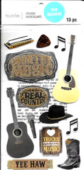 Country Music Trucks Cowboys Guitar Harmonica Pick Play Recollections Stickers