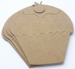 {4} BAKERY CUPCAKE – Birthday Chipboard Die Cuts – 3 1/2″ x 4 1/2″