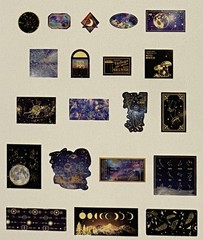Galaxy Paper Stickers for Scrapbooks & Journals – 60 Pieces