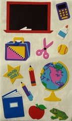 SCHOOL SUPPLIES Stickers(13pc) Mrs.Grossman’s•Globe•Book •Pencil•Pen•Card Making